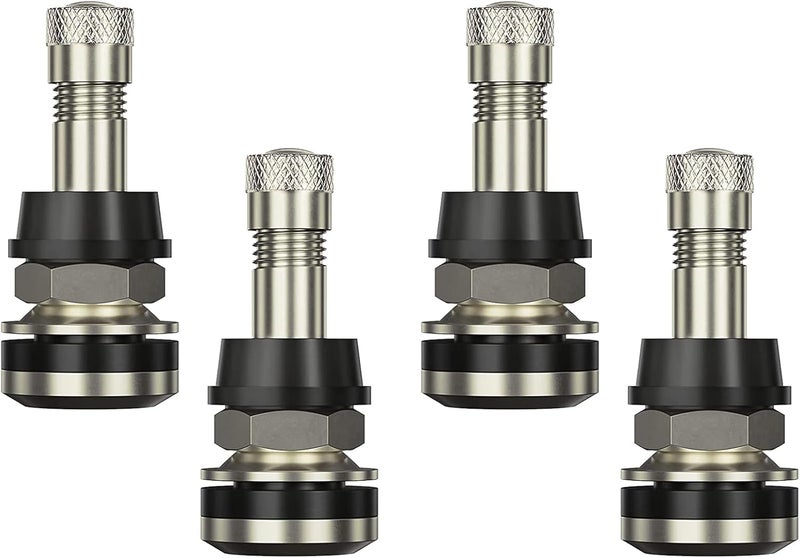 deemars 4PCS TR416 Valve Stem, Premium Metal Tire Valve Stems for Tubeless Tires, High Pressure Tire Valve Stems Outer Mount Fits 0.453" and 0.625" Rim Hole, 1 1/2" Long, Silver - Image 1